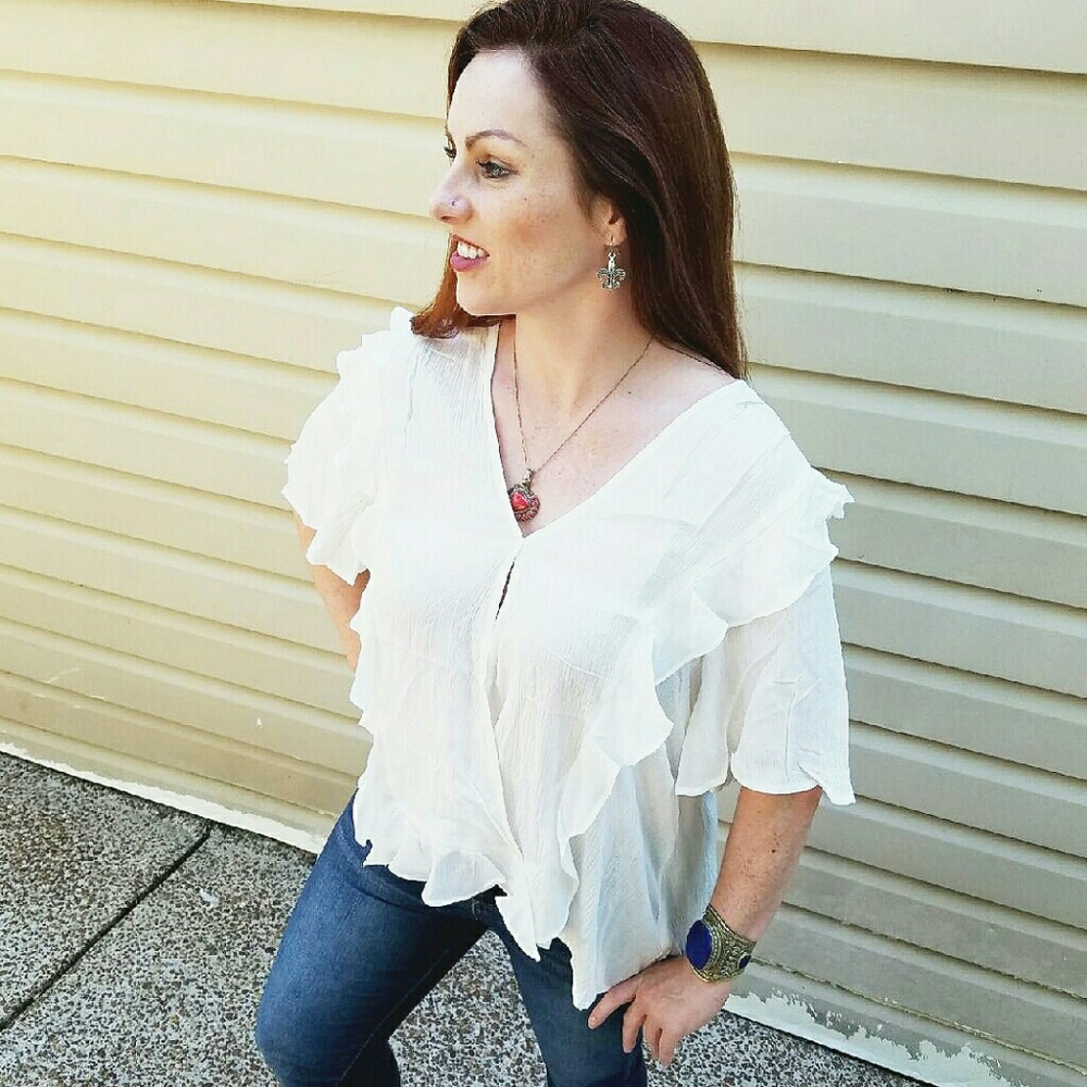 Ivory Ruffle Top